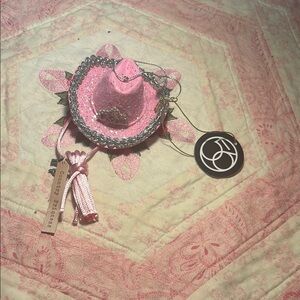 Department  56 Country Princess Pink Glitter Cowgirl Hat Ornament